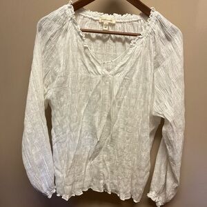 Grade & Gather White Top with Ruffle Details